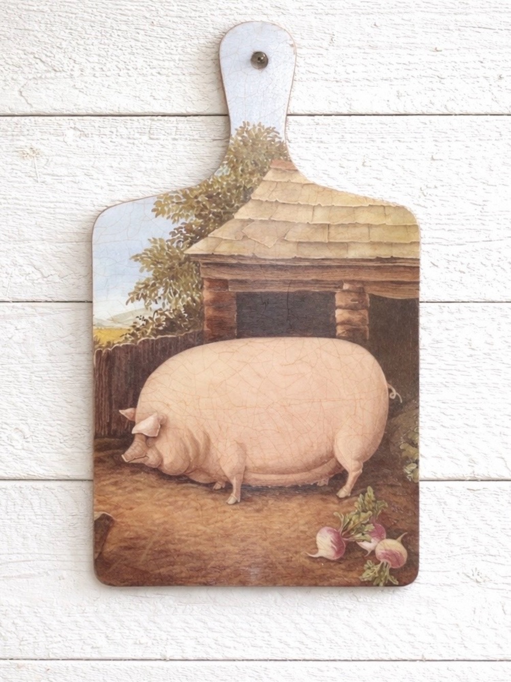 Vintage Wilscombe England Pig Cutting Board Farmhouse Wall Decor Rustic